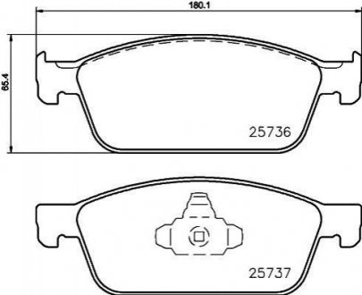 Тормозные колодки перед. Focus III/Transit 12- Ford Connect, Transit, Focus, Kuga HELLA 8DB355020-831