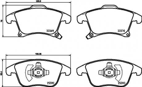 Колодки гальмівні дискові комплект; передн. Ford Mondeo, S-Max, Galaxy HELLA 8DB355025201