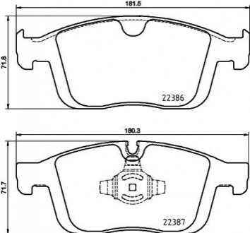 VOLVO Гальмівні колодки передні.XC60 I 16- Volvo XC60 HELLA 8DB 355 025-261