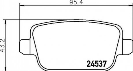 Гальмівні колодки зад. Focus/Galaxy/Kuga/Mondeo/S80/V70/XC70 06- 1.6-4.4 HELLA 8DB355025-351