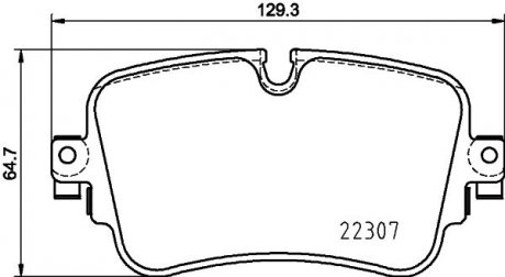 Тормозные колодки дисковые комплект; задн. Audi Q7, Q8, Volkswagen Touareg HELLA 8DB355025681