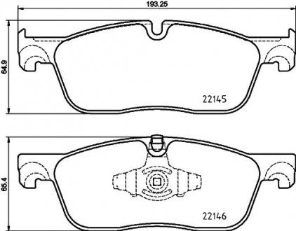 Гальмівні колодки передні Land Rover Evogue 14- Land Rover Range Rover, Discovery HELLA 8DB 355 025-701