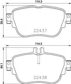 Тормозные колодки дисковые комплект; задн. / MB E-class W213 2016> HELLA 8DB355025781