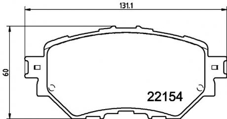 Колодки дискові передні (версії для USA/Mexico) Mazda 3 2013- Mazda 3 HELLA 8DB 355 032-091