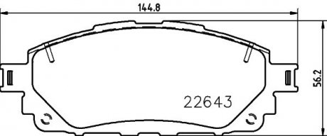 TOYOTA ТОРМОЗНЫЕ КОЛОДКИ HILUX VIII 2.4 D 4WD 15- Toyota Hilux HELLA 8DB 355 032-961