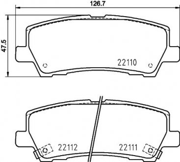 FORD USA Тормозные колодки задние MUSTANG 14- HELLA 8DB 355 036-441