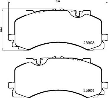 Колодки гальмівні комплект Audi Q7, Volkswagen Touareg, Audi Q8 HELLA 8DB355036471