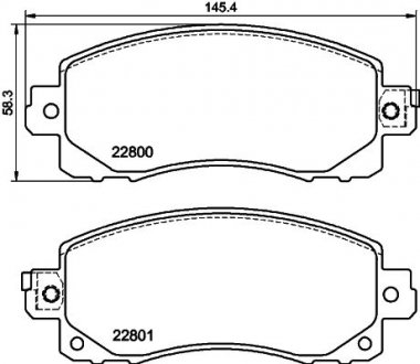 SUBARU гальмівні колодки передн FORESTER 18-, IMPREZA 16-, XV 17- HELLA 8DB 355 039-161