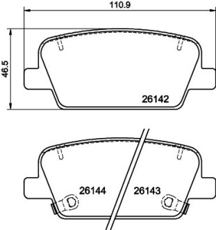 Тормозные колодки дисковые Hyundai Santa Fe 2.0D/2.2D/2.4 07.18- HELLA 8DB 355 040-081