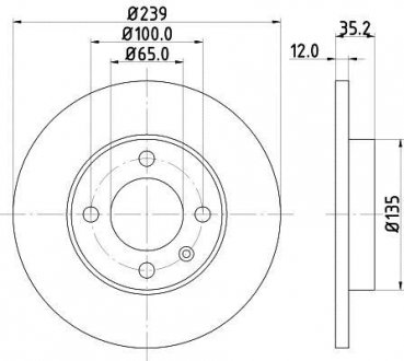 Купити Диск гальмівний перед. VW Golf2/3/Vento Audi 80 Seat Toled Audi 80, Volkswagen Golf, Jetta, Passat, Scirocco, Vento, Seat Toledo, Ibiza, Cordoba, Volkswagen Caddy, Polo HELLA 8DD 355 100-131 (фото1) підбір по VIN коду, ціна 763 грн.