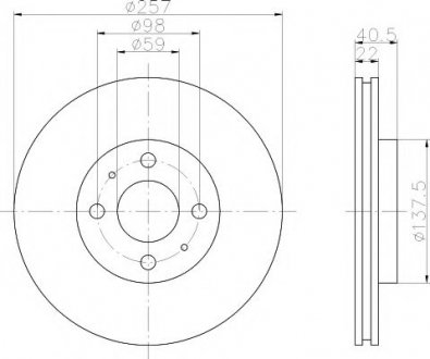 Диск тормозной передний Citroen Nemo HELLA 8DD 355 103-971