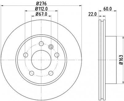 Купить Диски тормозные перед. MB Vito (638) 2.0-2.8 02.96-07.03 Mercedes Vito, V-Class HELLA 8DD 355 104-521 (фото1) подбор по VIN коду, цена 1734 грн.