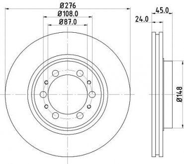 Купить MITSUBISHI Тормозной диск передний. Pajero 90 - (276*24) Mitsubishi Pajero, L200 HELLA 8DD 355 105-131 (фото1) подбор по VIN коду, цена 1549 грн.