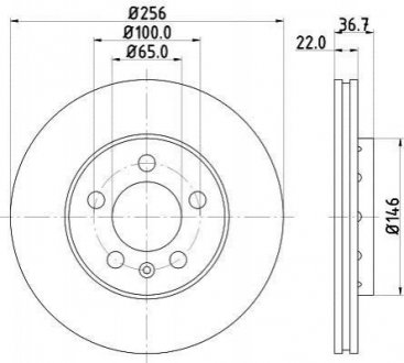 Купить Тормозной диск перед. Golf 97-06/Bora 99-05/Octavia 97-10 (256x22) Seat Ibiza, Audi A3, Skoda Octavia, Volkswagen Golf, Audi A1, Skoda Fabia, Roomster, Volkswagen Bora, Seat Toledo, Volkswagen Polo, Seat Cordoba HELLA 8DD355105-361 (фото1) подбор по VIN коду, цена 1024 грн.