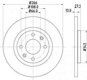 PRO PEUGEOT Диск тормозной перед. Partner 96- HELLA 8DD 355 105-751