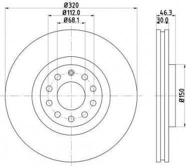 AUDI Гальмівний диск передній.A4,A6 HELLA 8DD 355 107-631