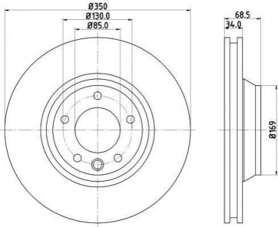 Диск гальмівний з покриттям PRO; передн., прав. HELLA 8DD 355 109-781