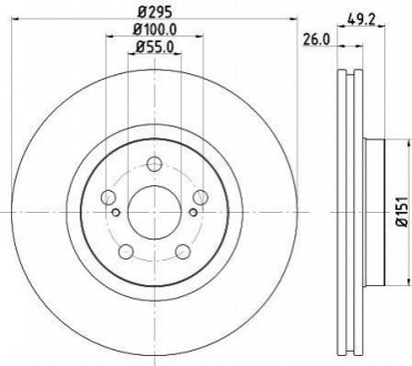 Гальмівний диск перед. Avensis T25 04- Toyota Avensis HELLA 8DD355111-651