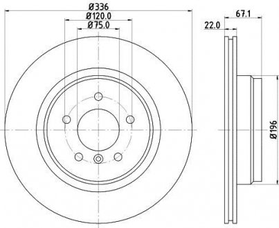 Диск тормозной с покрытием PRO; задн. BMW E91, E93, E90, E92, X1 HELLA 8DD355111961