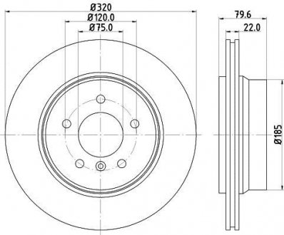 Диск тормозной зад. BMW X3 (E83) 2.0-3.0D 09.03-12.11 HELLA 8DD 355 112-251