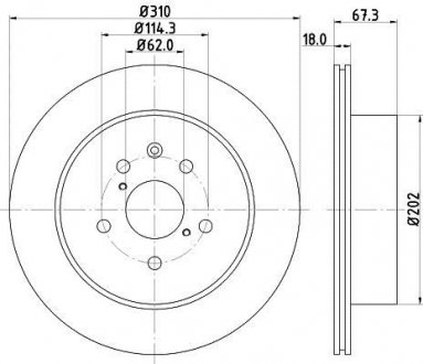 LEXUS Тормозной диск задний. GS 05- HELLA 8DD 355 112-881