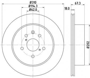 LEXUS Тормозной диск задний. GS 05- Lexus IS, GS HELLA 8DD 355 112-881