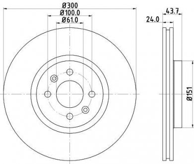 Диск гальмівний передній Renault Scenic / Grand Scenic 1.5d dci 04-09 HELLA 8DD 355 113-061