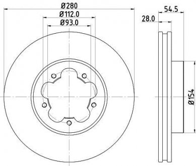 PRO FORD Тормозной диск передний Transit 06- Ford Transit HELLA 8DD 355 113-261