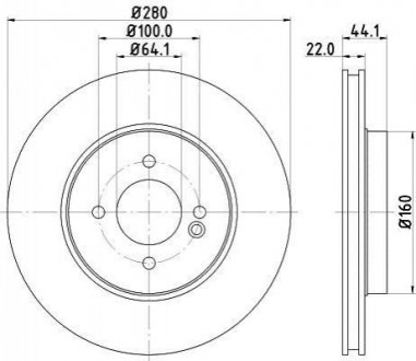 Купити BMW Диск гальмівний передній.Mini 06- Mini Cooper, Clubman HELLA 8DD 355 113-751 (фото1) підбір по VIN коду, ціна 1502 грн.