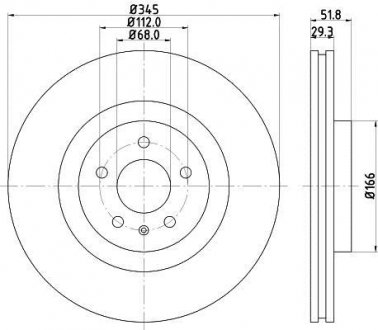 Купити Гальмівні диски передний Audi A4 (B8) 2.0 TDI 07-/A5 2.7 TDI 09- Audi Q5, A5, A4 HELLA 8DD 355 113-951 (фото1) підбір по VIN коду, ціна 2851 грн.