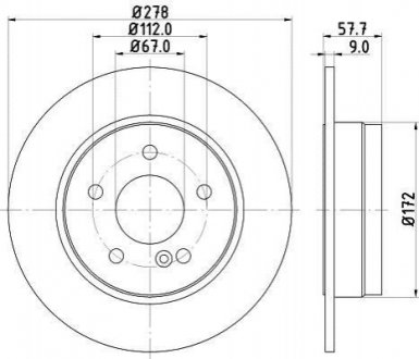 DB Тормозной диск задн W204 Mercedes W204, S204, C204 HELLA 8DD 355 114-181