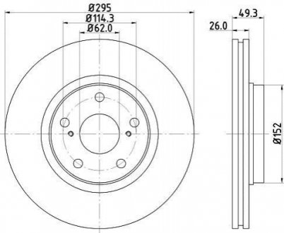 TOYOTA Тормозной диск передн.Avensis 08- HELLA 8DD 355 114-281