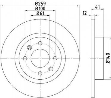 Гальмівний диск перед. Sandero/Logan/Twingo/Fortwo 96- 0.9-1.6 (PRO) HELLA 8DD355115-271