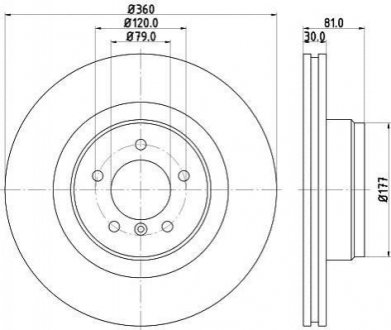 Тормозной диск перед. Range Rover III 02-12 3.0-4.4 (PRO) Land Rover Range Rover HELLA 8DD355115-611