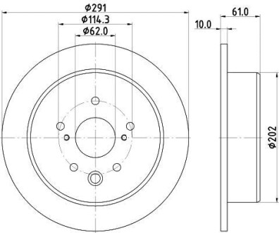 Диск гальмівний з покриттям PRO; задн. Lexus IS HELLA 8DD355115711