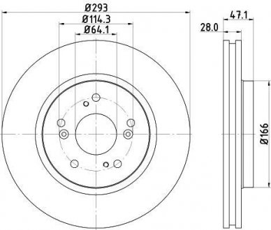 Диск гальмівний з покриттям PRO; передн. HELLA 8DD355115941