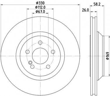 PRO DB Тормозной диск задний. W221, C216 HELLA 8DD 355 116-281