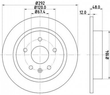 Тормозной диск зад. Insignia A/Malibu 08- 1.4-2.4 (PRO) HELLA 8DD355116-831
