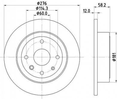 Гальмівний диск зад. Epica 05- 2.0-2.5 (PRO) HELLA 8DD355116-991