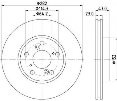 Купити PRO HONDA Гальмівний диск передн. Civic 05 - (282*23) Honda Accord HELLA 8DD 355 117-081 (фото1) підбір по VIN коду, ціна 2023 грн.