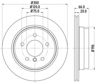 PRO BMW ДИСК ГАЛЬМIВНИЙ ЗАДНIЙ.1 E81/87,3 E90,X1 E84 05- HELLA 8DD 355 117-831