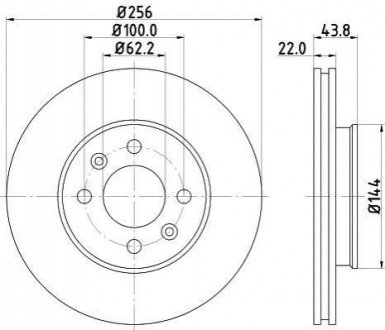 Тормозной диск перед. Accent/Solaris/Rio 10- 1.1-1.6 (PRO) HELLA 8DD355117-981