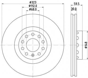 VW PRO Тормозной диск передний. PHAETON HELLA 8DD 355 118-611