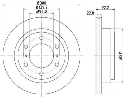 PRO MITSUBISHI Тормозной диск задний. Pajero 00- HELLA 8DD 355 118-651