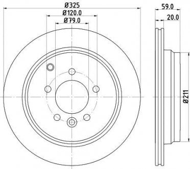 PRO LAND ROVER Тормозной диск DISCOVERY III, DISCOVERY IV, RANGE ROVER SPORT I Land Rover Discovery, Range Rover HELLA 8DD 355 118-771