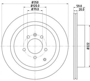 PRO LAND ROVER Тормозной диск задний. DISCOVERY IV, RANGE ROVER SPORT I HELLA 8DD 355 118-781