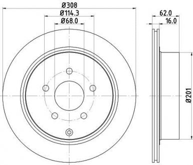 Диск тормозной с покрытием PRO; задн. Nissan Murano HELLA 8DD355118811