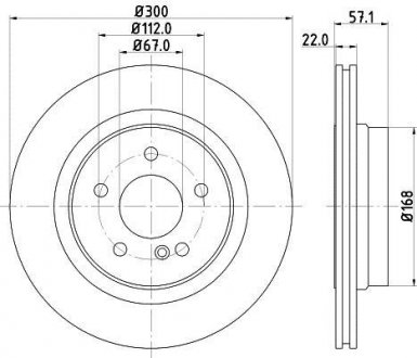 DB Диск тормозной задн. W204 HELLA 8DD 355 118-941