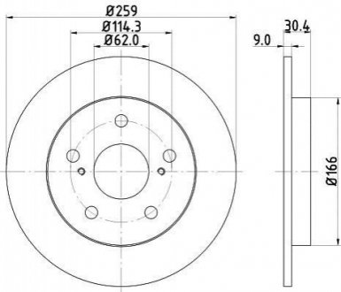 Тормозной диск зад. Auris/Corola 06- HELLA 8DD355118-981