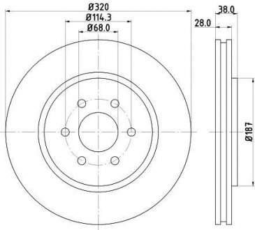 PRO NISSAN Диск тормозной передний. Navara, Pathfinder (17&quot;) HELLA 8DD 355 119-001